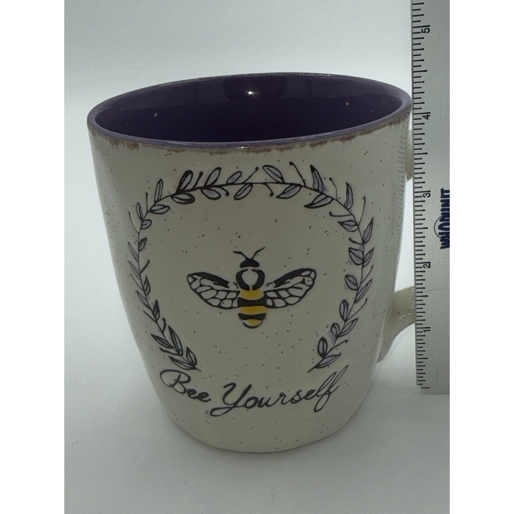 Bee Yourself Bumble Queen Bee Coffee Tea Mug Purple Stoneware‎ Spectrum Designz - Picture 7 of 8